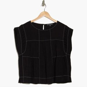 Crinkled Cap Sleeve Babydoll Crop Top